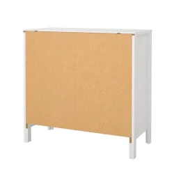 Madie|Credenze > Dmora Credenza bianca 82x38x79h cm 2 ante e 1 cassetto - Romagna Bianco