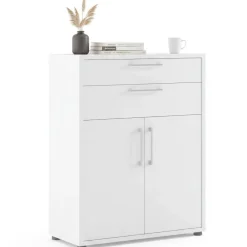 Credenza bianca 89x40x113h cm 2 ante e 2 cassetti - Agra