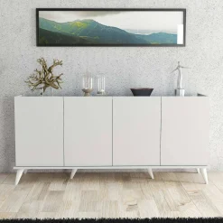 Credenza bianca 180x45x80h cm 4 ante - Paine