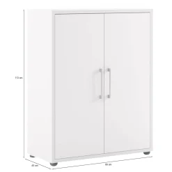 Madie|Credenze > Dmora Credenza bianca 89x40x113h cm 2 ante - Warszawa Bianco
