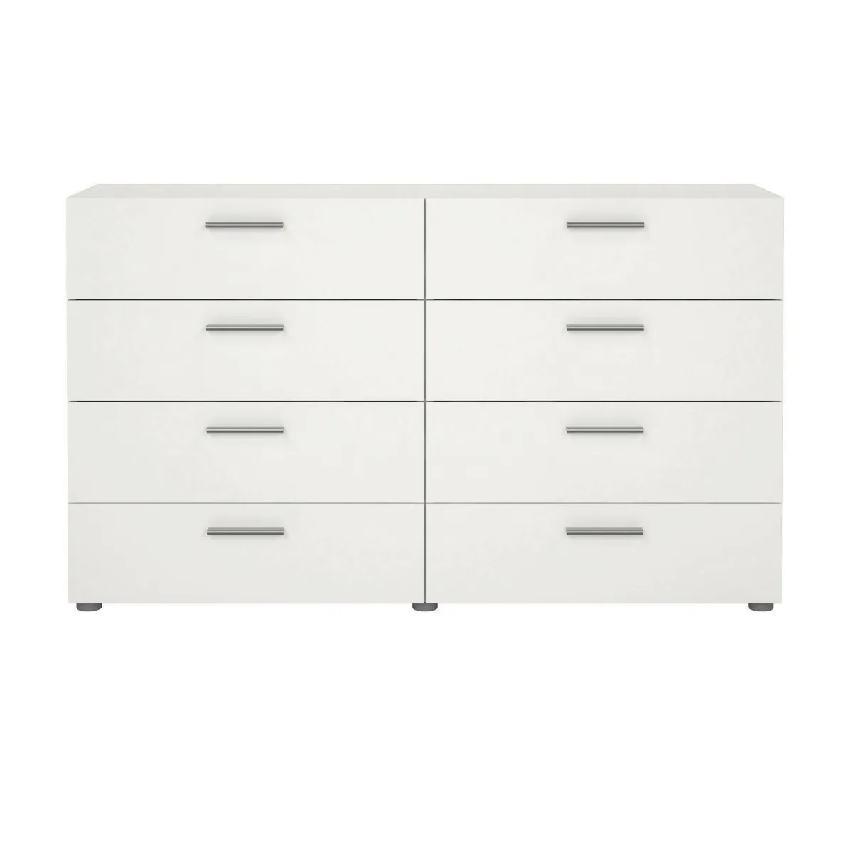 Madie|Credenze > Dmora Credenza bianca 140x40x81h cm 8 cassetti - Phethai Bianco