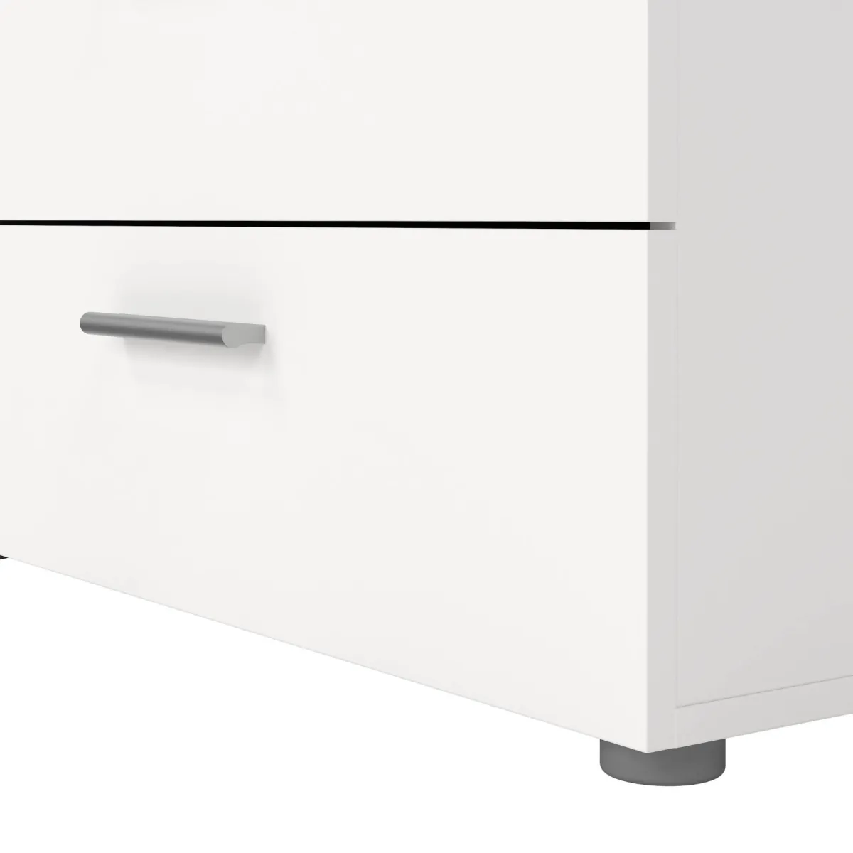 Madie|Credenze > Dmora Credenza bianca 140x40x81h cm 8 cassetti - Phethai Bianco