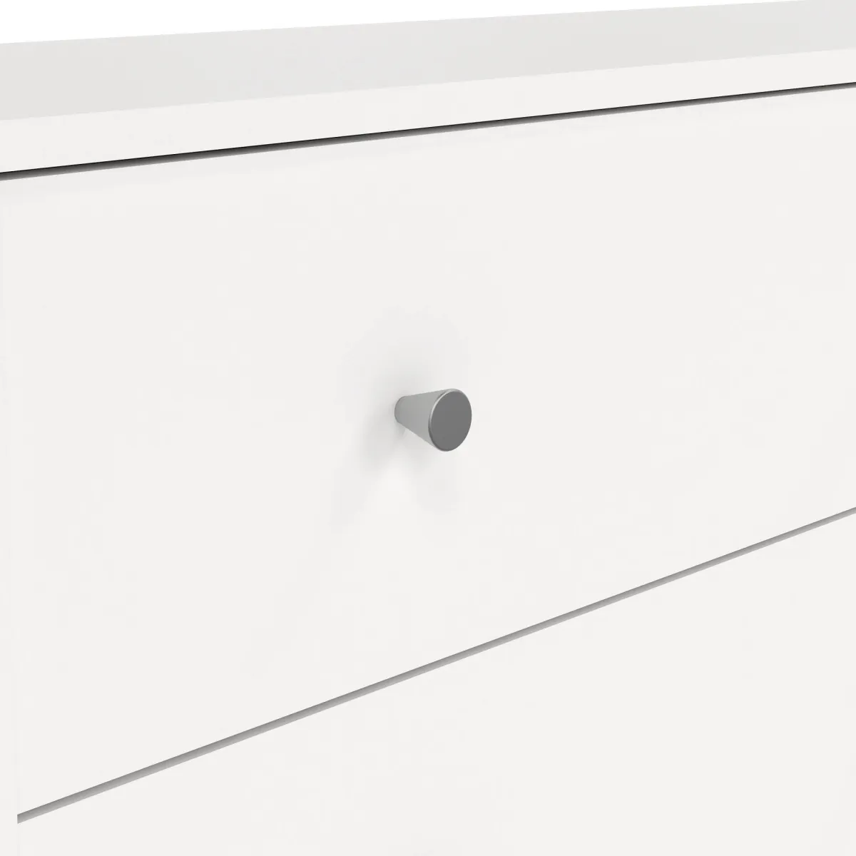 Madie|Credenze > Dmora Credenza bianca 143x30x68h cm 6 cassetti - Rick Bianco