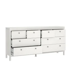 Credenza bianca 159x38x79h cm 8 cassetti - Kovsova