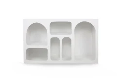Cucina|Madie > Dmora Credenza bianca 120x37x74h cm 5 vani - Arsenio Bianco