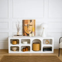 Credenza bianca 160x38x51h cm 7 vani - Arsenio