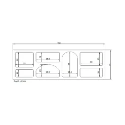 Credenza bianca 160x38x51h cm 7 vani - Arsenio