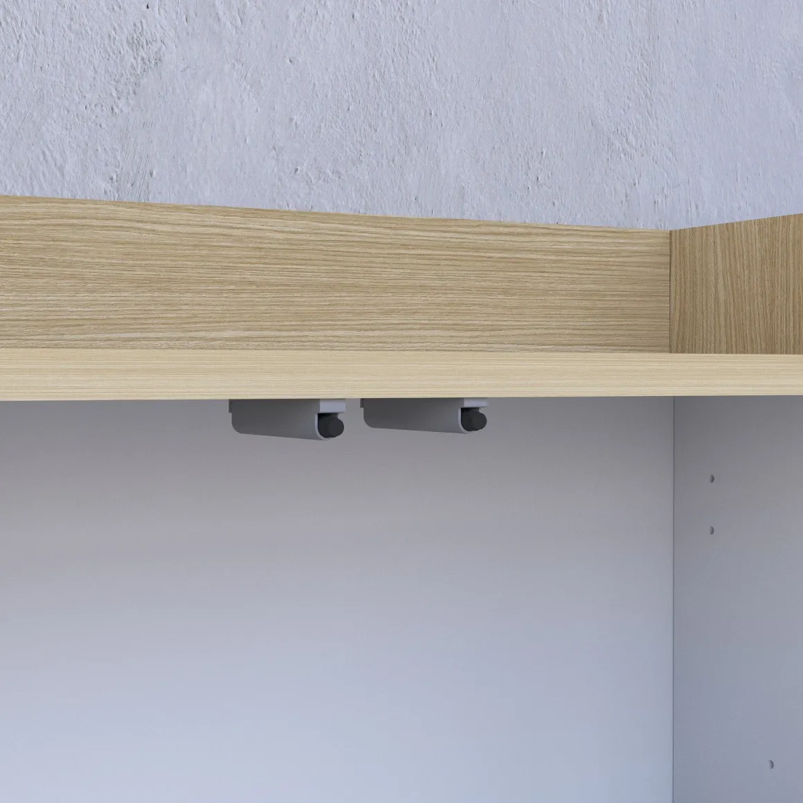 Credenza Bianco Cashmere Marrone Rovere Chiaro 7 Ripiani Apertura Battente 200x35x70h cm, 5 Ante Made in Italy - Cordele
