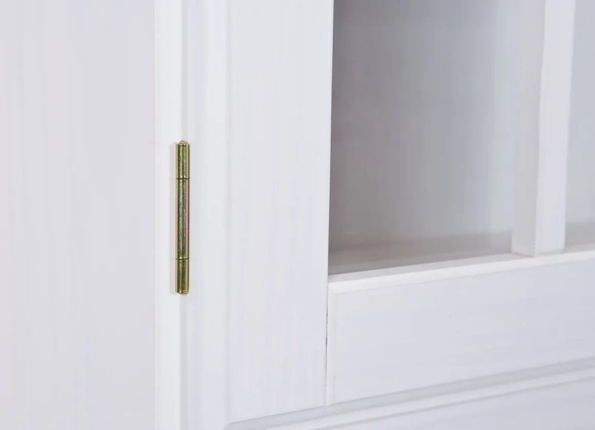 Credenza Bianco 2 Cassetti 2 Ripiani 88x32x198h cm, Apertura Battente, Scorrevole - Quadri