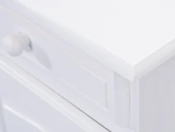 Credenza Bianco 2 Cassetti 2 Ripiani 88x32x198h cm, Apertura Battente, Scorrevole - Quadri
