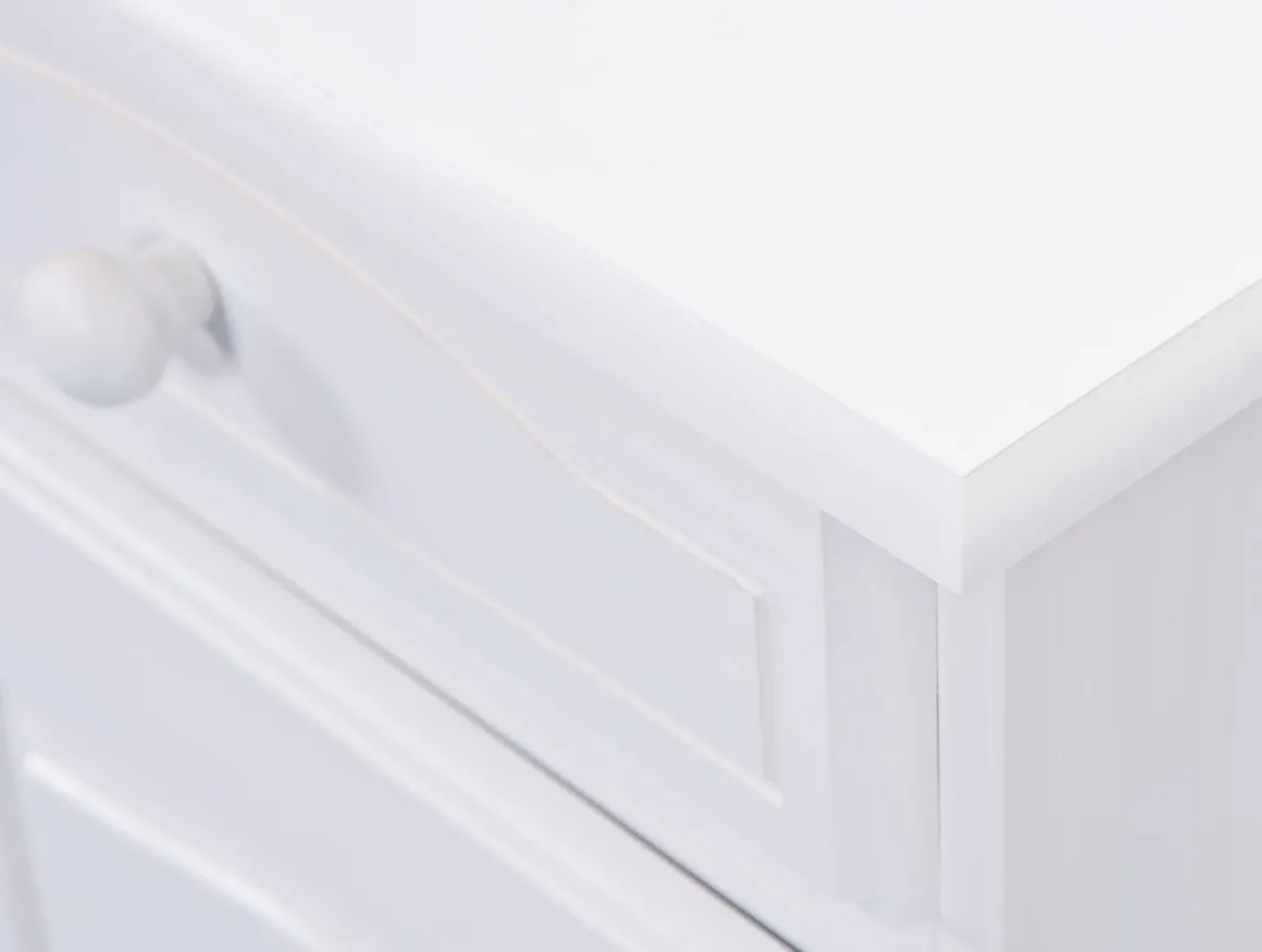 Credenza Bianco 2 Cassetti 2 Ripiani 88x32x198h cm, Apertura Battente, Scorrevole - Quadri