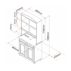Credenza Bianco 2 Cassetti 2 Ripiani 88x32x198h cm, Apertura Battente, Scorrevole - Quadri