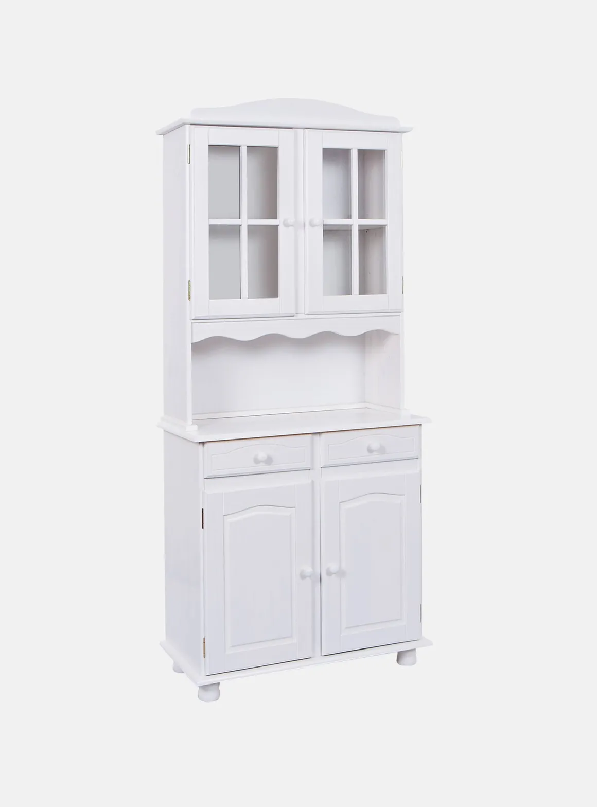 Credenza Bianco 2 Cassetti 2 Ripiani 88x32x198h cm, Apertura Battente, Scorrevole - Quadri