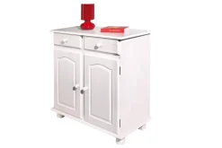 Credenza Bianco 2 Cassetti un Ripiano 88x43x87h cm, Apertura Battente - Pallare