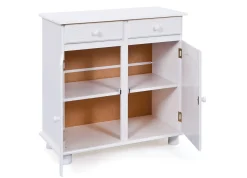 Credenza Bianco 2 Cassetti un Ripiano 88x43x87h cm, Apertura Battente - Pallare