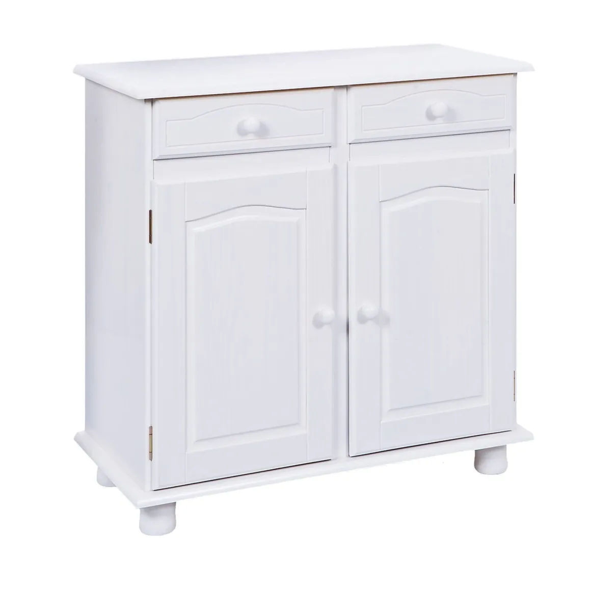Credenza Bianco 2 Cassetti un Ripiano 88x43x87h cm, Apertura Battente - Pallare