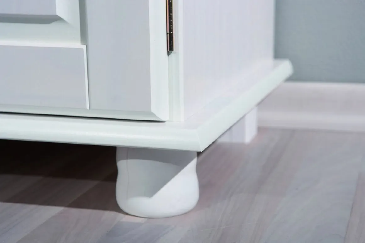 Credenza Bianco 2 Cassetti un Ripiano 88x43x87h cm, Apertura Battente - Pallare