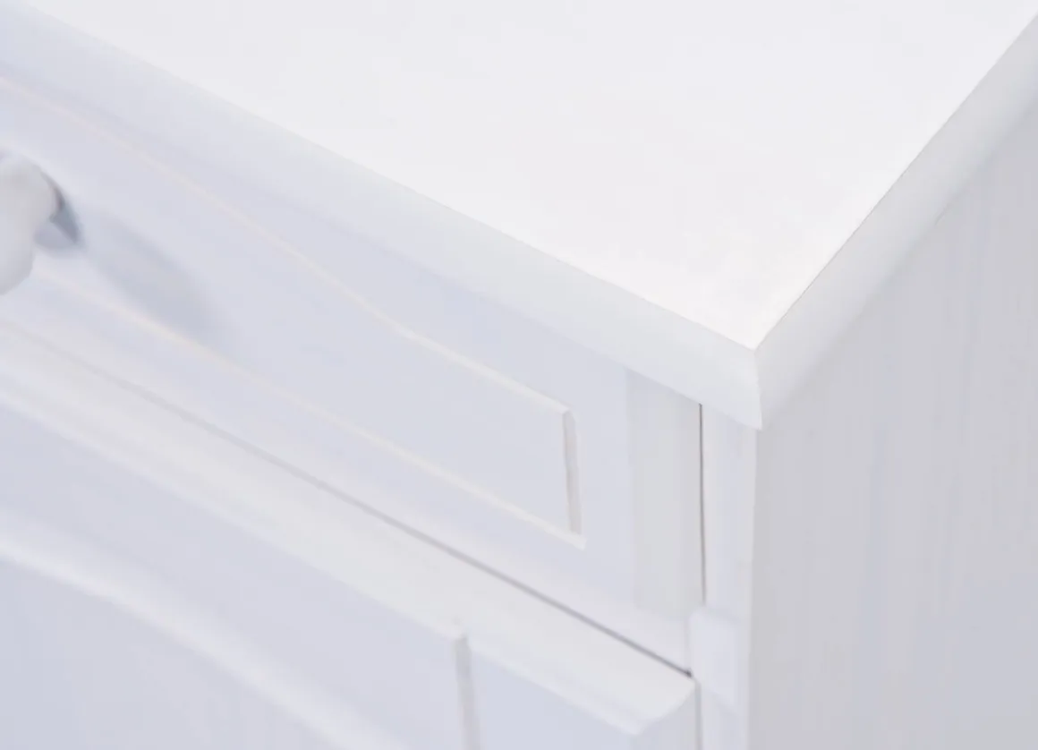 Credenza Bianco 3 Cassetti un Ripiano 130x43x87h cm, Apertura Battente - Gragnano