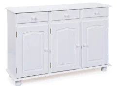 Credenza Bianco 3 Cassetti un Ripiano 130x43x87h cm, Apertura Battente - Gragnano