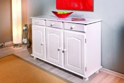 Madie|Credenze > Dmora Credenza 4 Cassetti un Ripiano 94x86x40h cm, Apertura Battente - Baganza Bianco