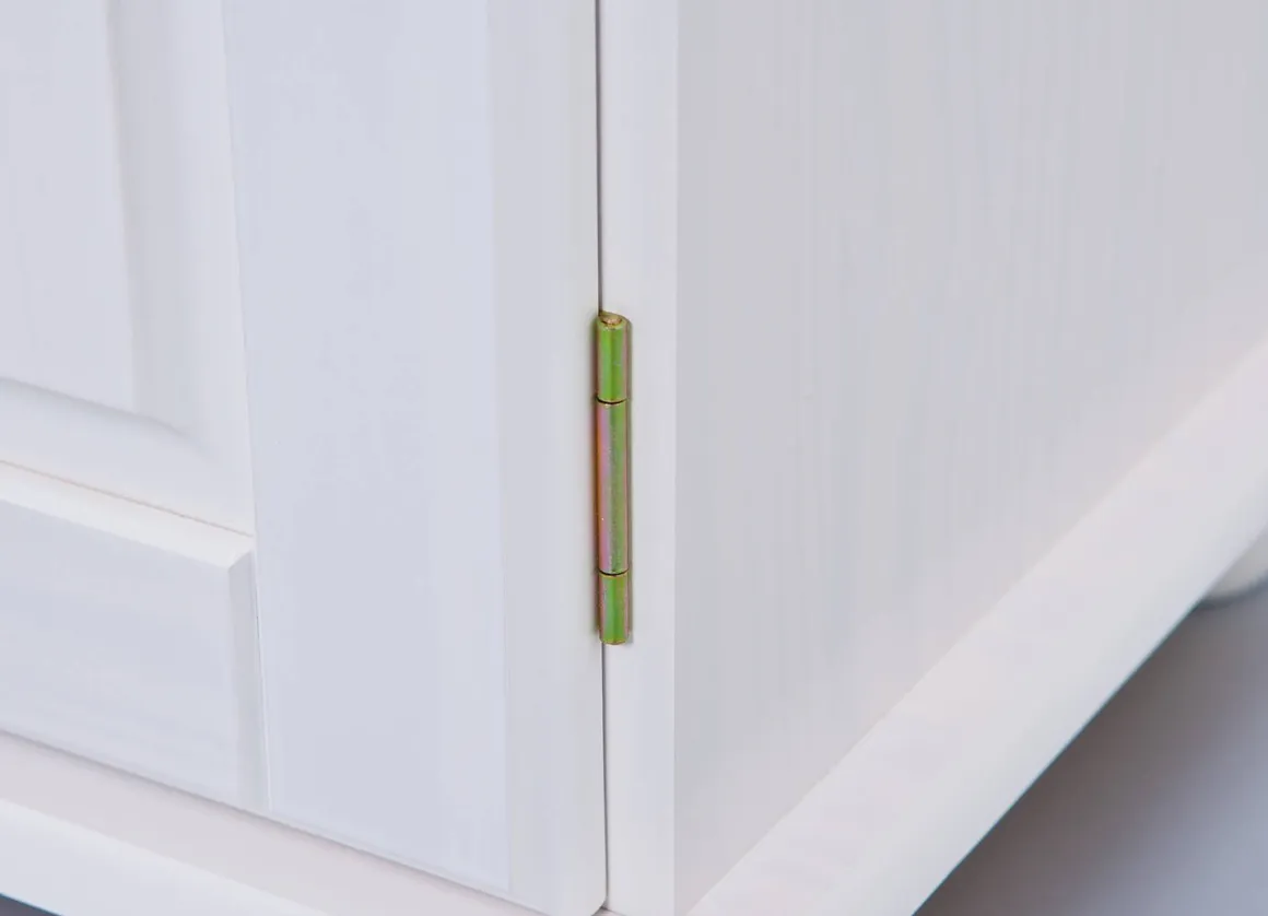 Madie|Credenze > Dmora Credenza 4 Cassetti un Ripiano 94x86x40h cm, Apertura Battente - Baganza Bianco
