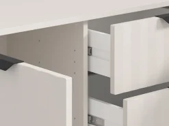 Credenze > Dmora Credenza 4 Ripiani con Piedini 110x40x78h cm, 8 Vani - Harero Bianco Crema