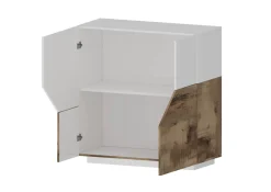 Credenza bianco lucida e acero 79x43x86h cm 2 ante - Amento