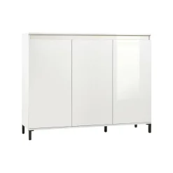 Credenza bianco lucida e antracite 138x40x110h cm 3 ante - Miriana