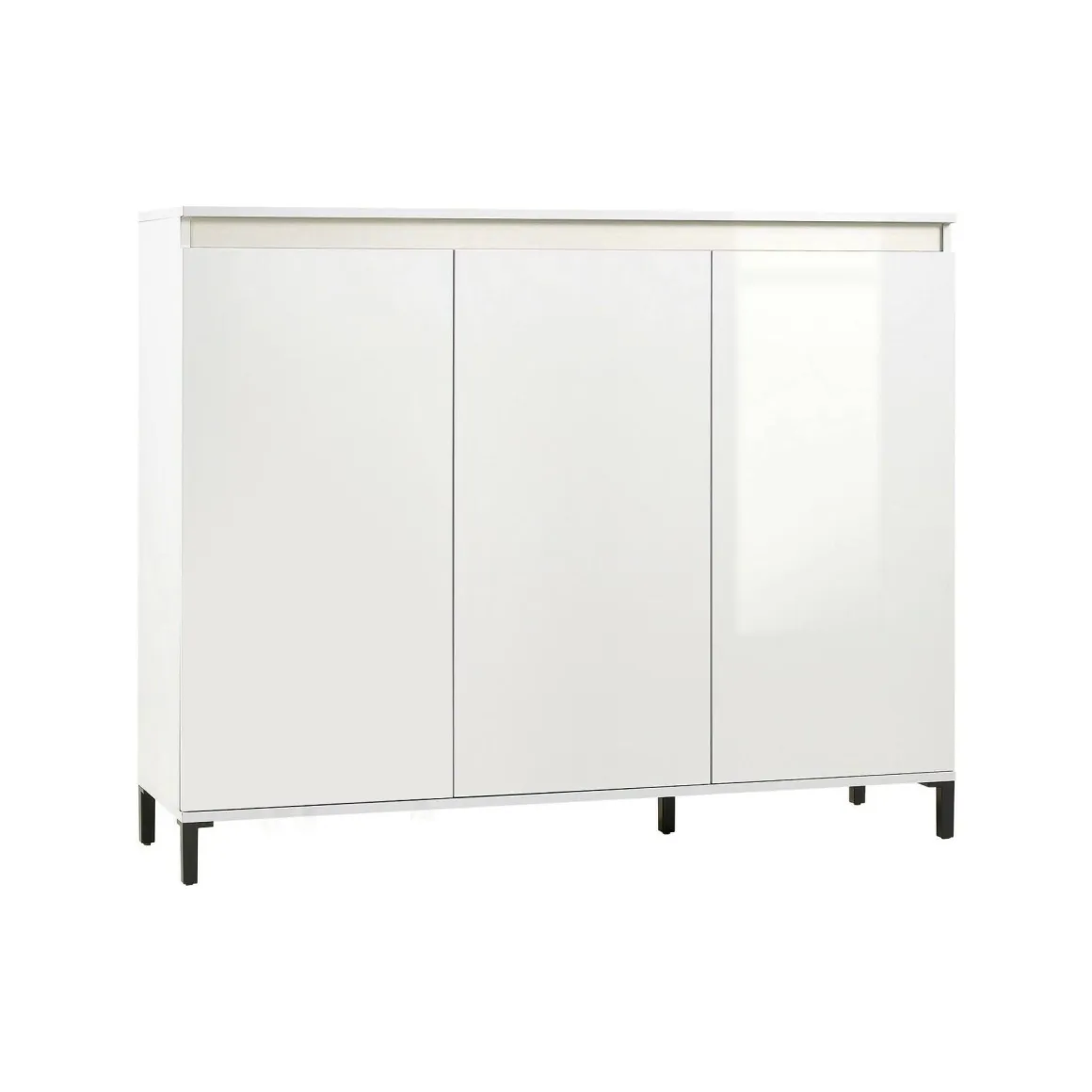 Credenza bianco lucida e antracite 138x40x110h cm 3 ante - Miriana