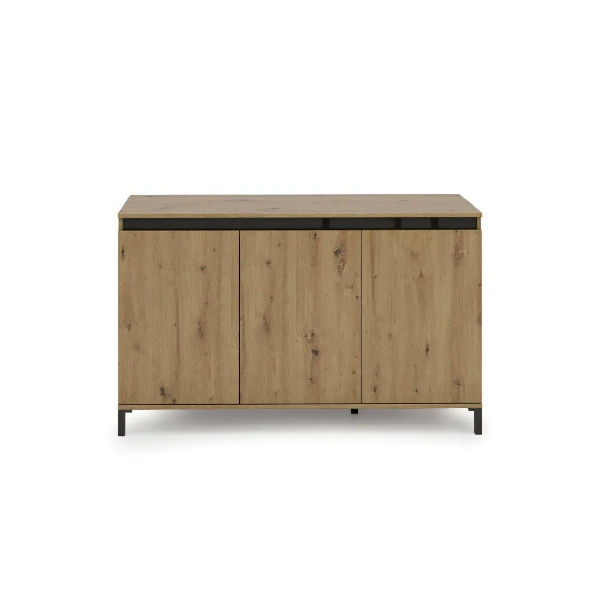 Madie|Credenze > Dmora Credenza bianco lucida e antracite 140x38x92h cm 2 ante e 4 cassetti - Ernesta Nero Antracite, Bianco Lucido