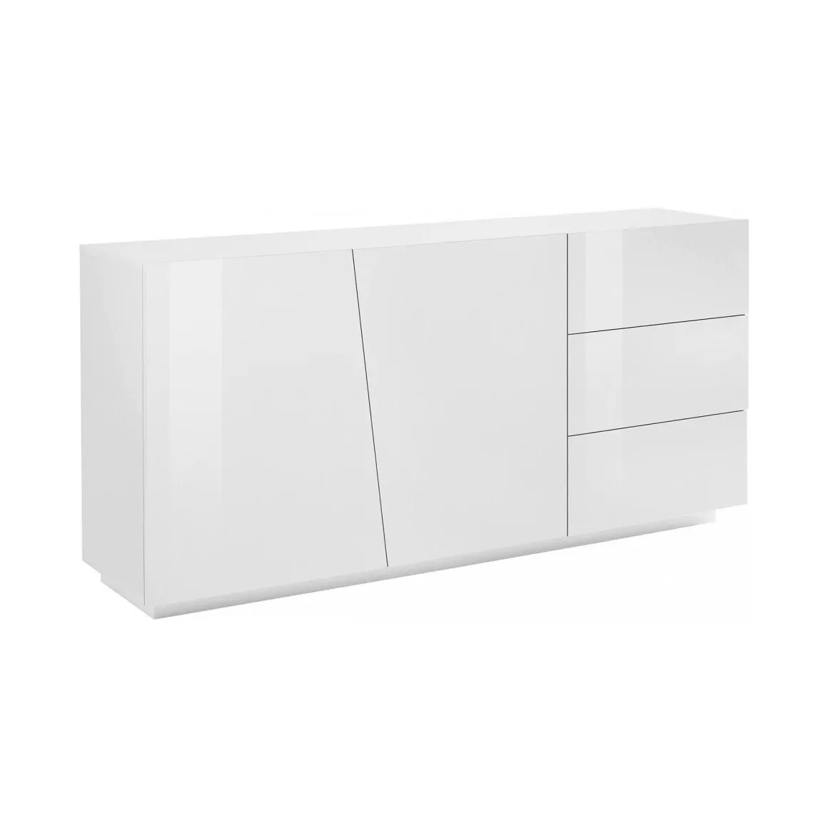 Credenza bianco lucida 180x43x86h cm 2 ante e 3 cassetti - Ariet