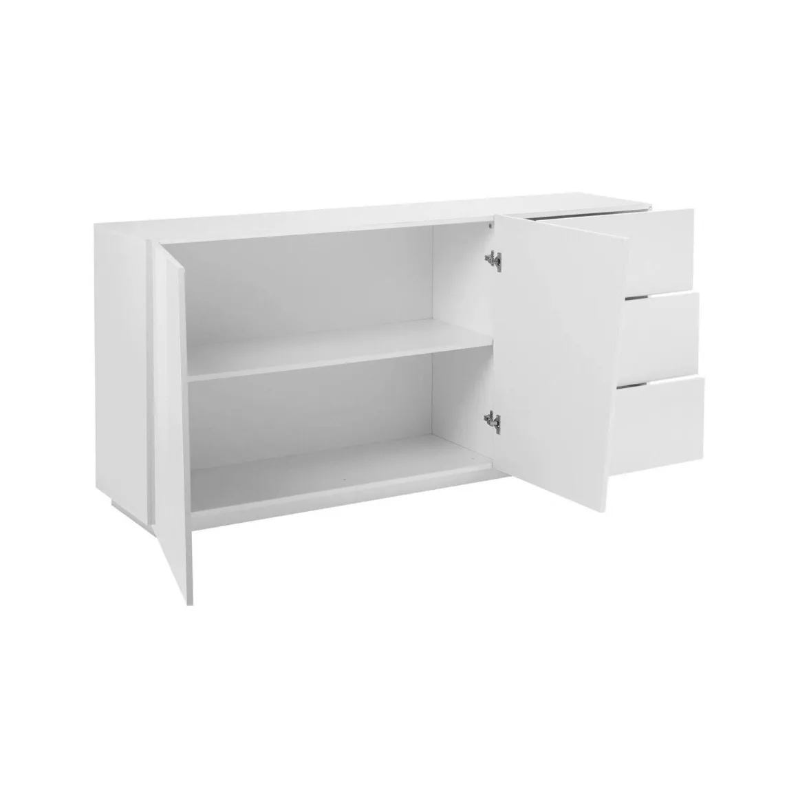 Credenza bianco lucida 180x43x86h cm 2 ante e 3 cassetti - Ariet