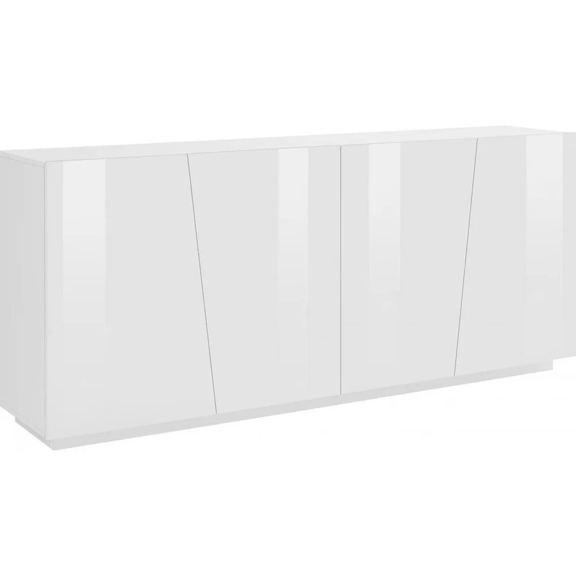 Credenza bianco lucida 200x43x86h cm 4 ante - Apollo