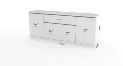 Credenza bianco lucida 210x45x85h cm 4 ante e 1 cassetto - Plutone