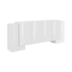 Credenza bianco lucida 210x45x85h cm 6 ante - Hades