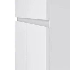 Credenza bianco lucida 80x40x100h cm 2 ante e 1 cassetto - Genziana