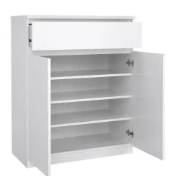 Credenza bianco lucida 80x40x100h cm 2 ante e 1 cassetto - Genziana