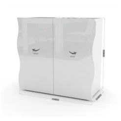 Credenza bianco lucida 90x40x81h cm 2 ante e 2 cassetti - Anifares