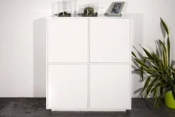 Credenza bianco lucida 100x41x126h cm 4 ante - Ara