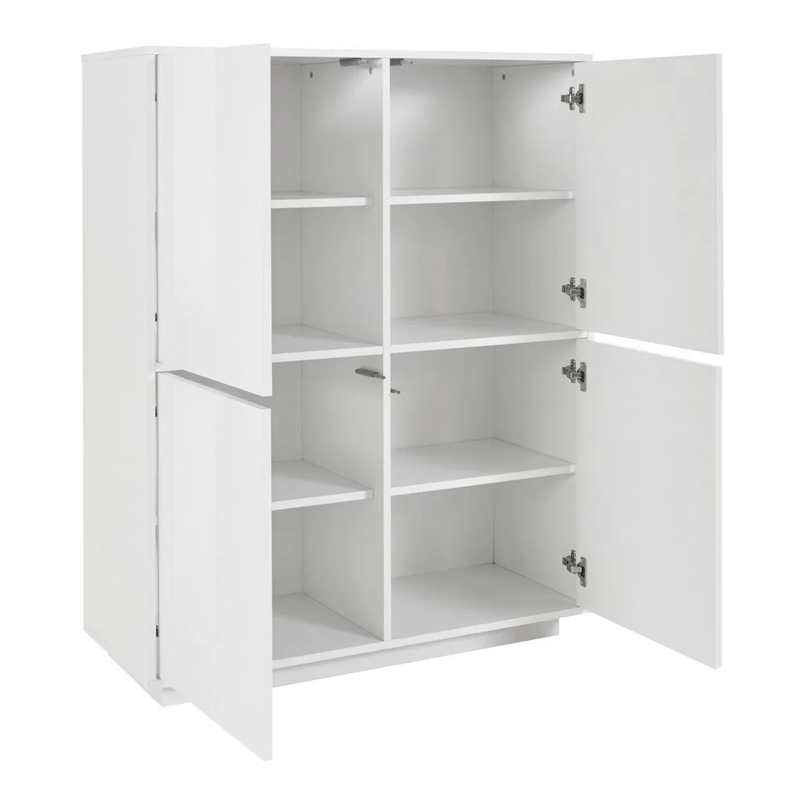 Credenza bianco lucida 100x41x126h cm 4 ante - Ara