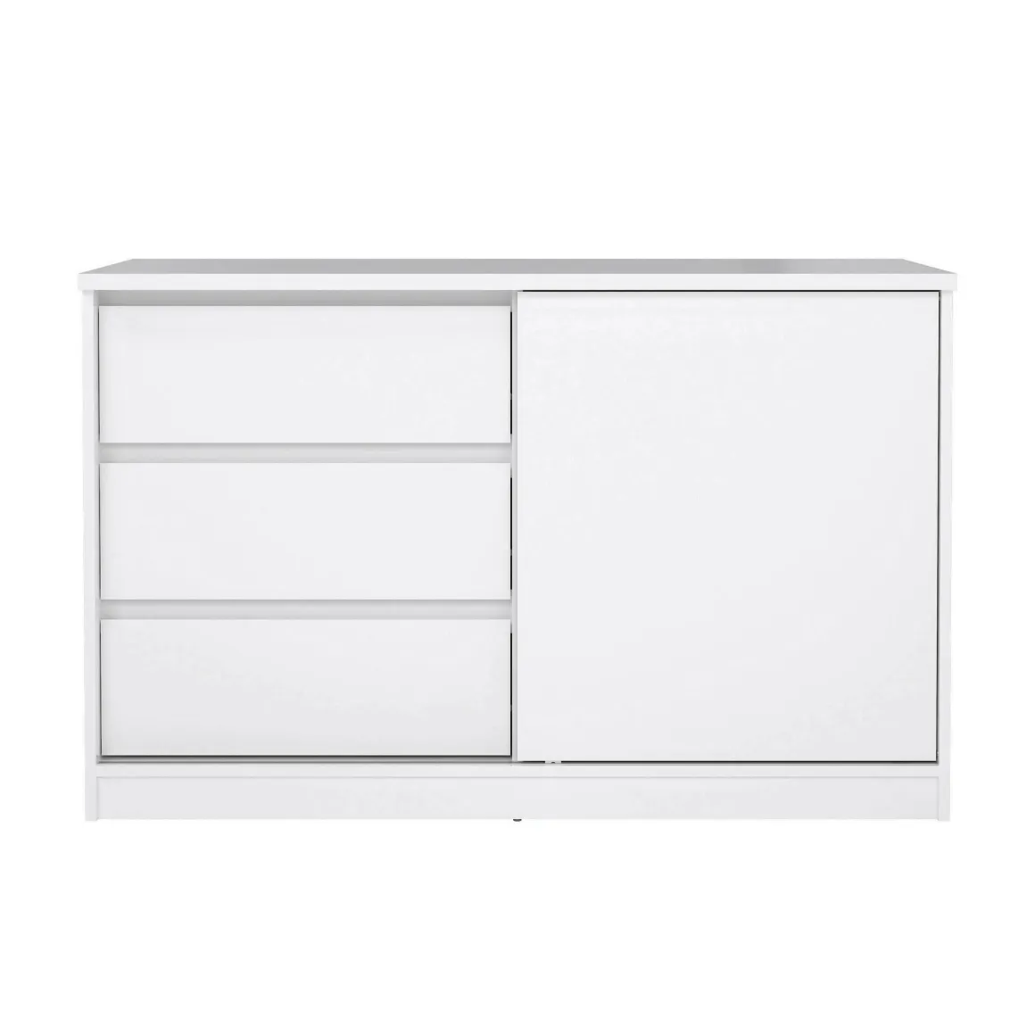 Cucina|Madie > Dmora Credenza bianco lucida 120x43x126h cm 4 ante - Abbabbau Bianco Lucido