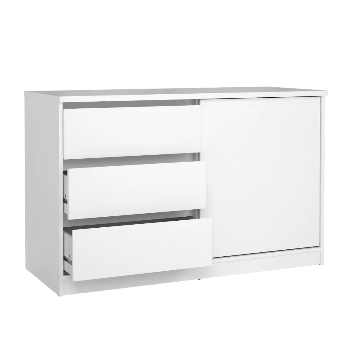 Cucina|Madie > Dmora Credenza bianco lucida 120x43x126h cm 4 ante - Abbabbau Bianco Lucido