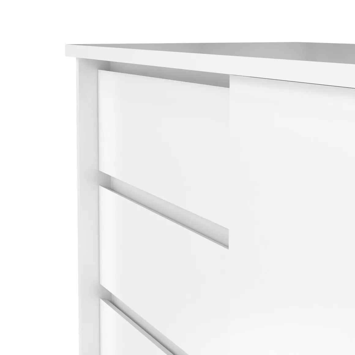 Credenza bianco lucida 118x50x75h cm 1 anta e 3 cassetti - Bebinca