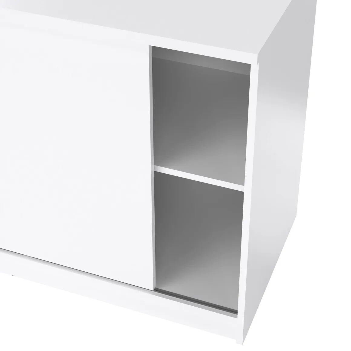 Credenza bianco lucida 118x50x75h cm 1 anta e 3 cassetti - Bebinca
