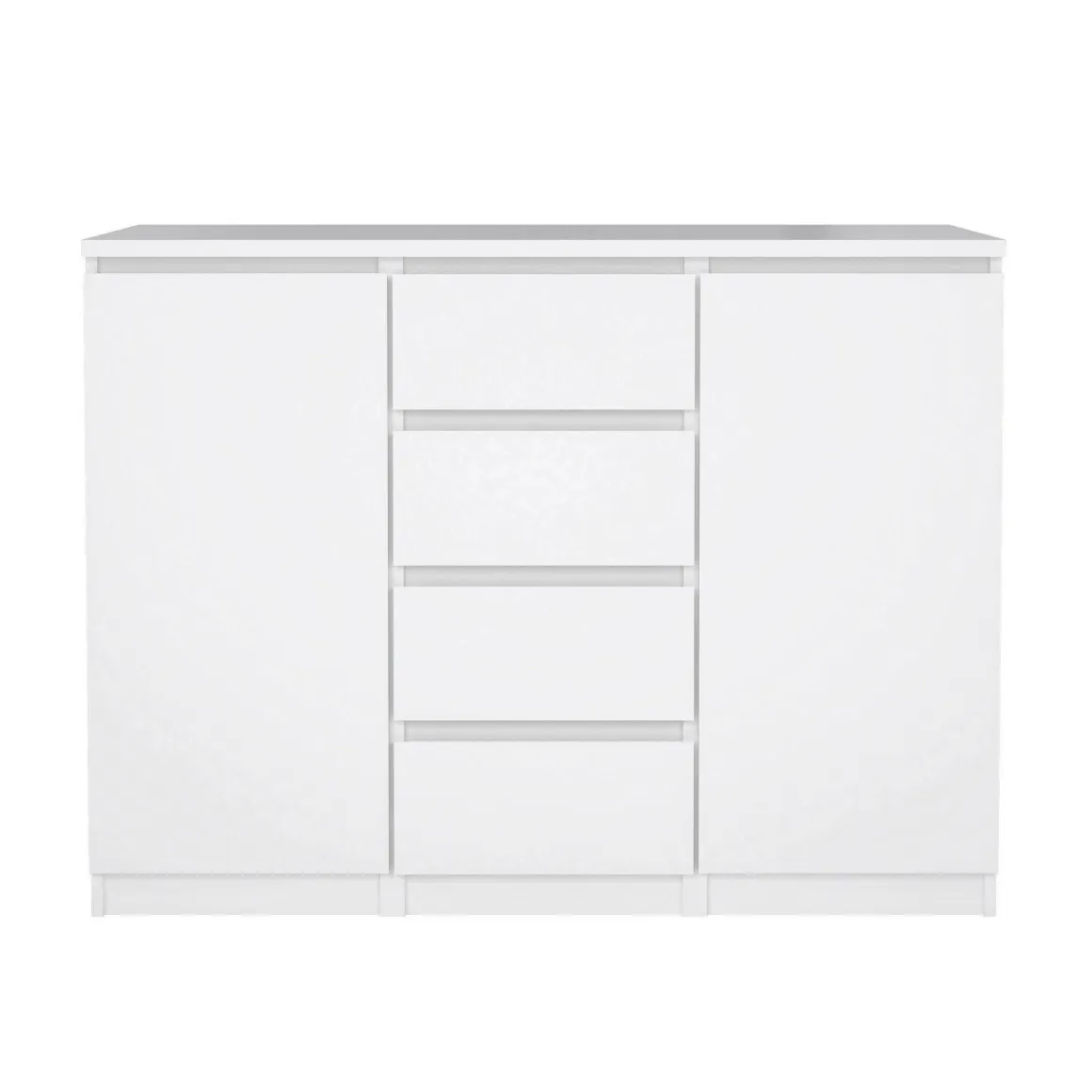 Credenza bianco lucida 120x50x90h cm 2 ante e 4 cassetti - Angelika