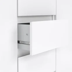 Credenza bianco lucida 120x50x90h cm 2 ante e 4 cassetti - Angelika