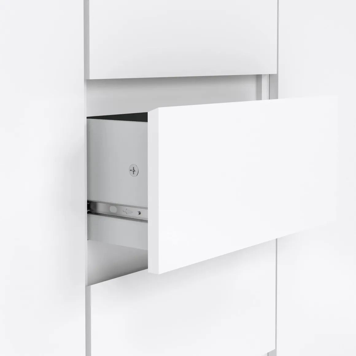 Credenza bianco lucida 120x50x90h cm 2 ante e 4 cassetti - Angelika