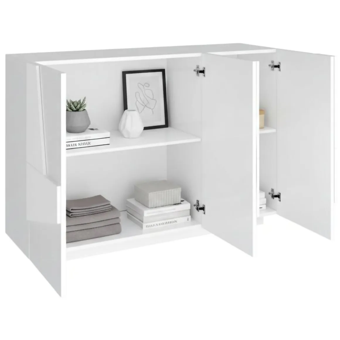 Credenza bianco lucida 121x38x86h cm 3 ante - Axl
