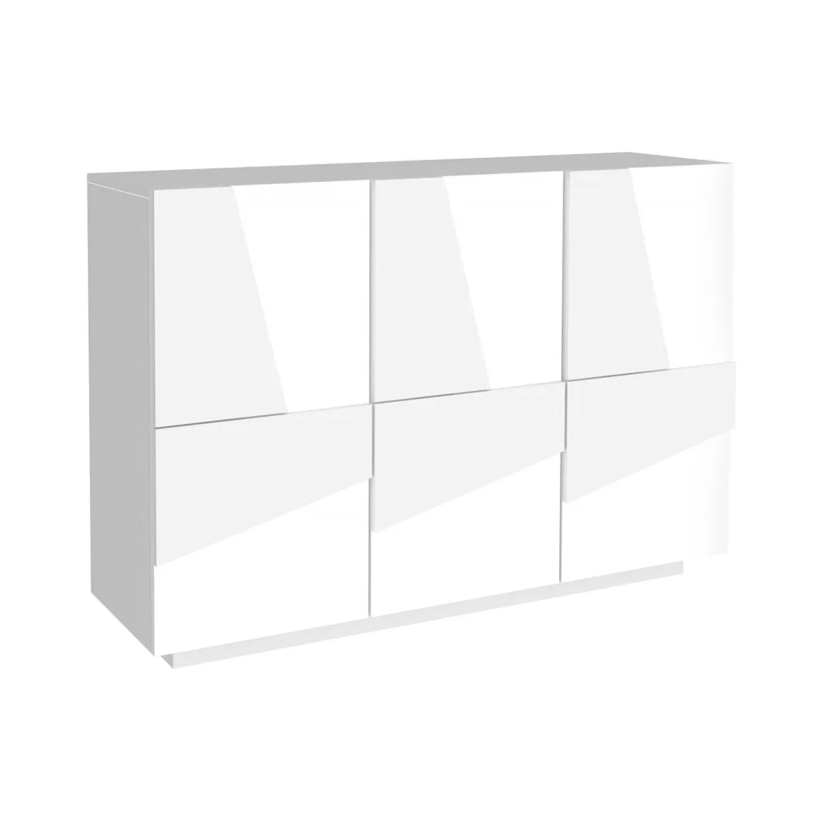 Credenza bianco lucida 121x38x86h cm 3 ante - Axl