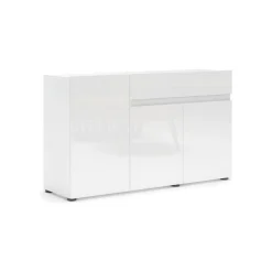 Credenza bianco lucida 135x38x79h cm 3 ante e 1 cassetto - Deodata